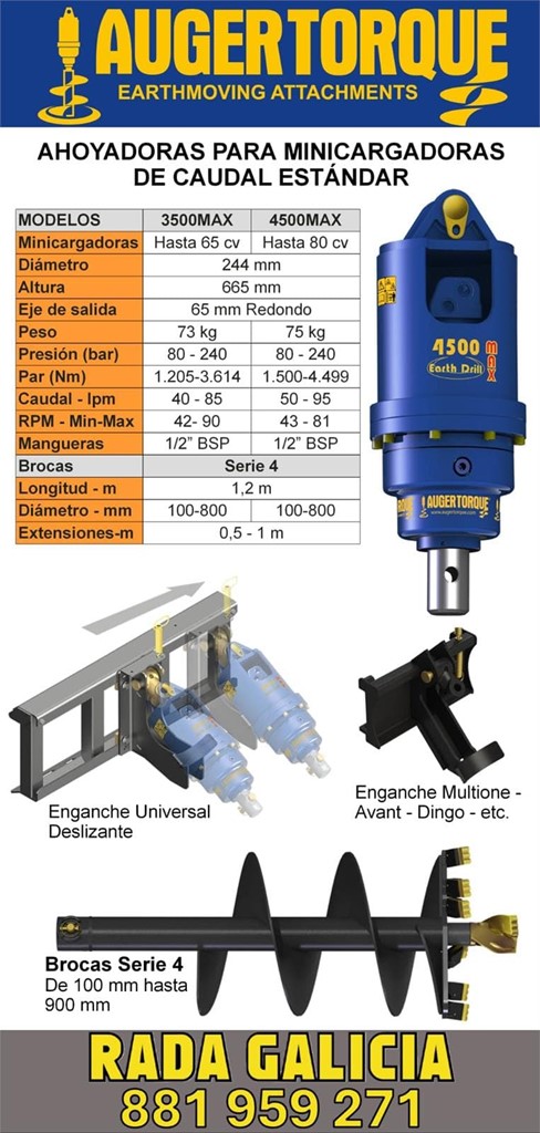 Foto 2 Ahoyador Augertorque para miniexcavadoras de 2 a 5 t