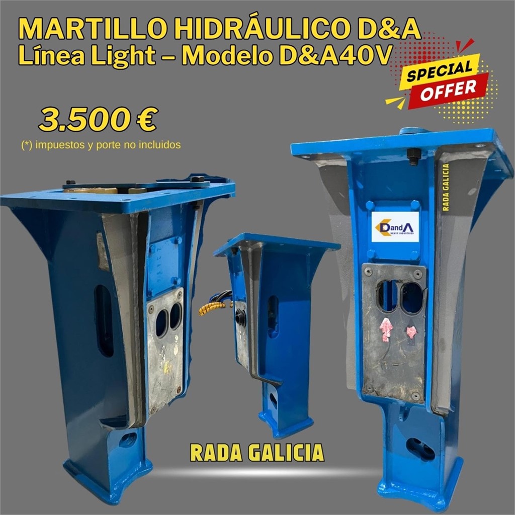 Foto 1 Martillo hidráulico D&A40V usado | excavadora de 3 a 6,5 ton