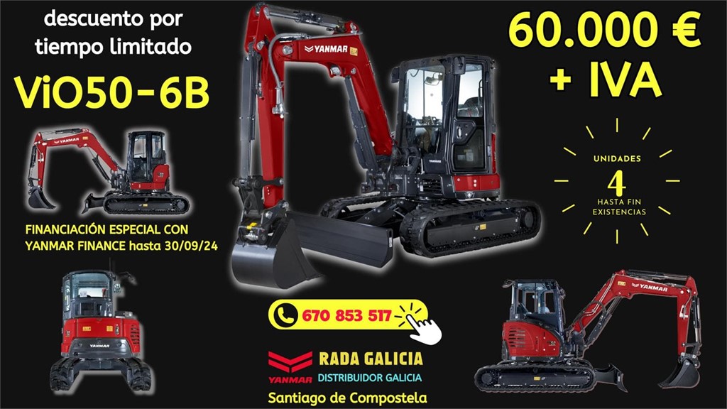 ¡Oportunidad Limitada! Promoción especial de miniexcavadoras Yanmar en Rada Galicia