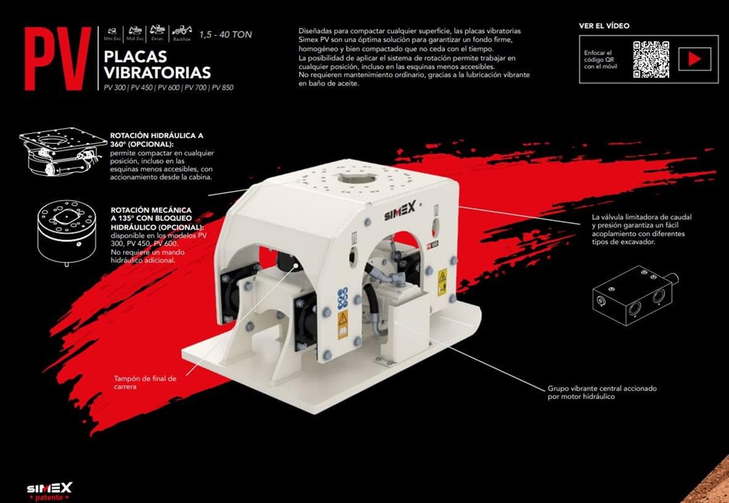 Foto 2 Placa vibratoria SIMEX PV300 portadora 1,5 a 5 toneladas