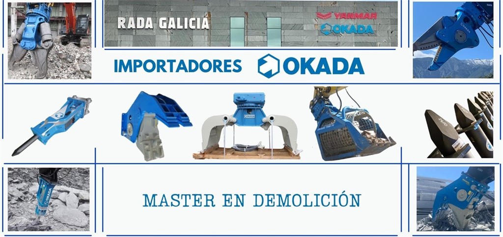 Venta e instalación del martillo hidráulico Okada 6000 en Fuerteventura | Rada Galicia